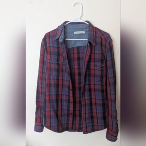 Outerknown Red & Blue Plaid Button-Up Shirt